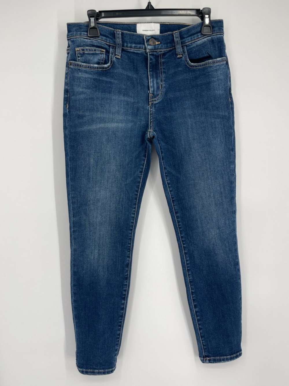 Current/Elliott Blue Skinny Jeans Quiet Luxury Minimalist Clean Girl Modern Y2K